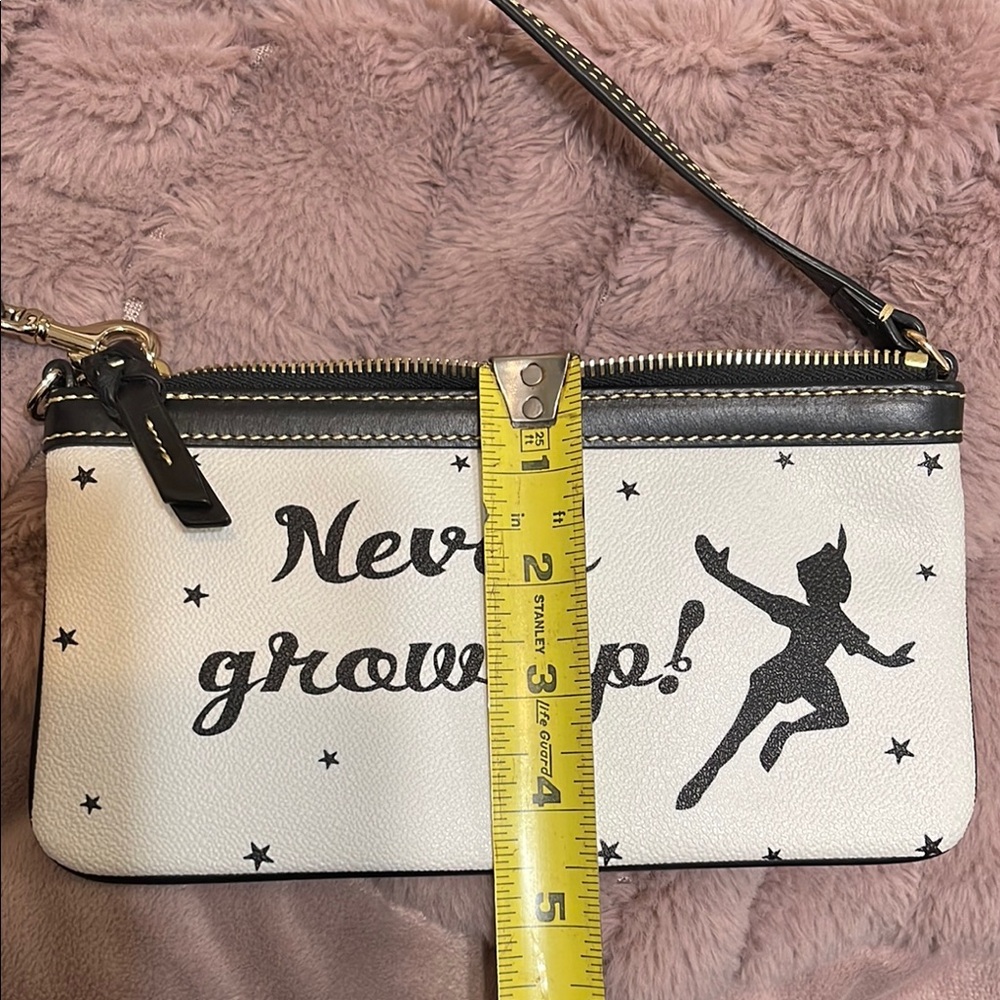 Disney Parks Dooney & Bourke White and Black Clutch with Peter Pan Design - Picture 6 of 6